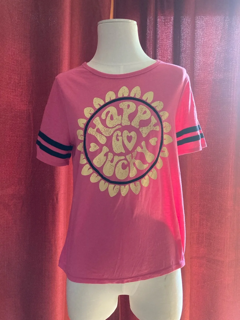 Justice Pink 'Happy Lucky' Graphic Tee